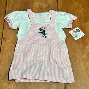 VTG NWT Sears Pink and White Girls' Matching Set with Chicago White Sox Logo